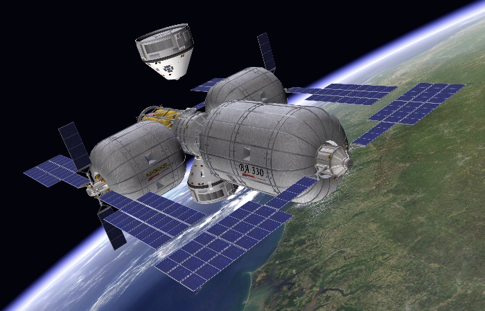 Boeing CST-100 capsule docks at Bigelow Aerospace space station